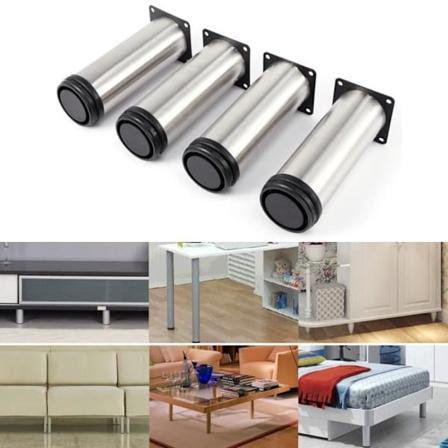 4 kpl S dett v t huonekalujalat, ruostumaton ter s, py re , halkaisija 5 cm, korkeus 150 mm