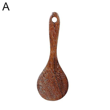 1 stk. naturlig træspatel Non-stick træspiseske suppe skimmer madlavningspatel træske køkkenredskab