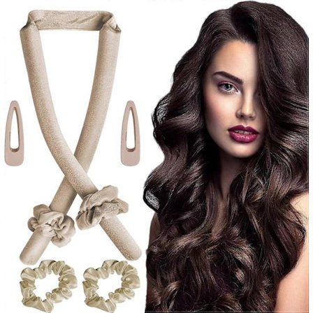 Varmeløs Hårkrøll (gull), varmeløse hårkrøllere, fløyels varmeløs hårrull, varmeløs krøllestav pannebånd, varmeløs hårrullkrøller