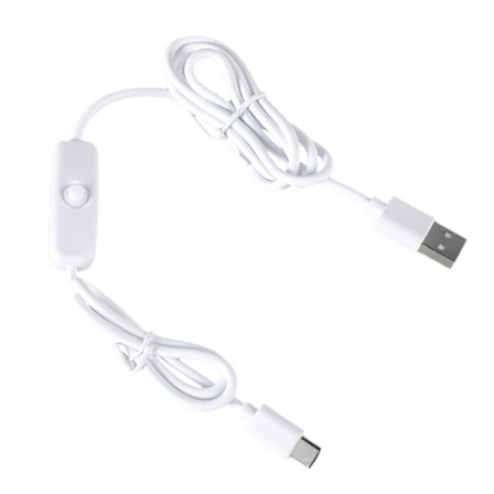 Ladeledning med bryterkontroll USB til Type C strømkabel 5V3A strømforsyning for bordlampe vifte ulike Type C-enheter