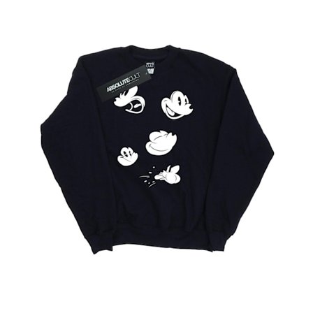 Disney Dam/Dam Mickey Mouse Faces Sweatshirt M Svart