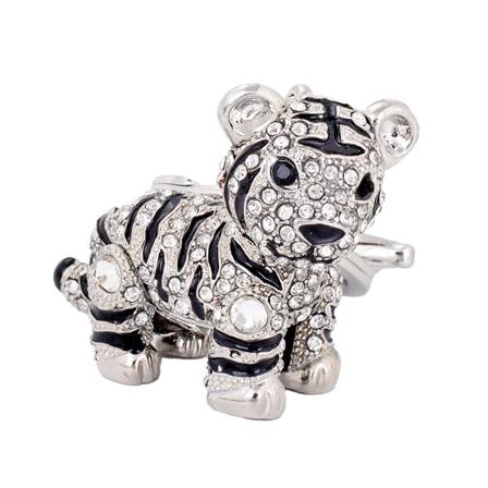 Dekorativ nøkkelring Perfekte gaver Legering Animal 3d Tiger Shape nøkkelring til hjemmet Silver