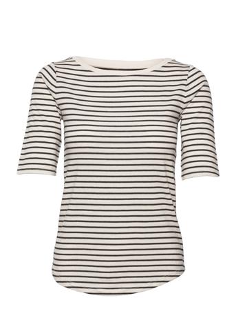 Featherweight Stripe Boatneck T-Shirt Patterned GAP
