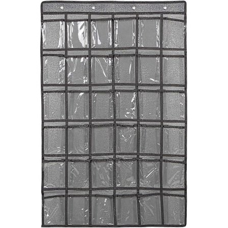 Over Døren Organizer Mobiltelefon Hengende Klasserom Lommediagram Vegg Dør Garderobe Hengende Organizer Slitesterk Stoff Oppbevaringsveske (Grå, 36)—