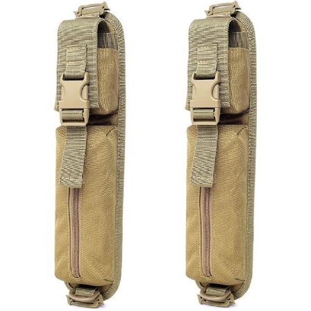 Multifunktionell ryggsäck Tillbehörsväska Fläkt Military Tactical Molle Ryggsäck Sling Bag Verktygsväska midjeväska (Khaki - 2 delar)