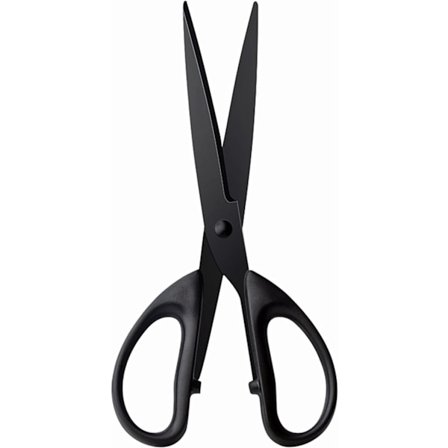 Svart kontorsaks 7 tommer allsidig skarp saks rustfritt stål blad saks rett ABS håndtak saks for papir, DIY håndverk, kontor, skole