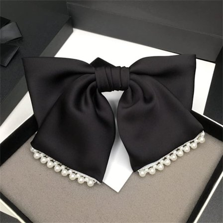 Hiusneula Iso Rusetti Hiusneula Musta Satiini Hiusneula Vaakasuora H