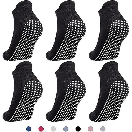 6 par skridsikkert greb til Lmell Yoga, Pilates, Hospital, Anti-slip hjemmesko gave