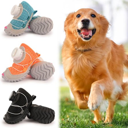 All-Terrain hundesko med anti-skli såle, lette, pustende potebeskyttere, anti-skli valpestøvler