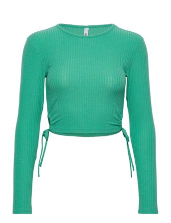 Onlemma L/S Cropped Cut Out Solid Top Nn Green ONLY