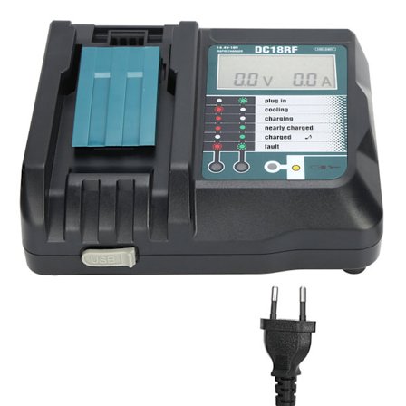 Makita 14V 18V Litium Batterilader med Display USB-grensesnitt EU 100V 240V DC18RF