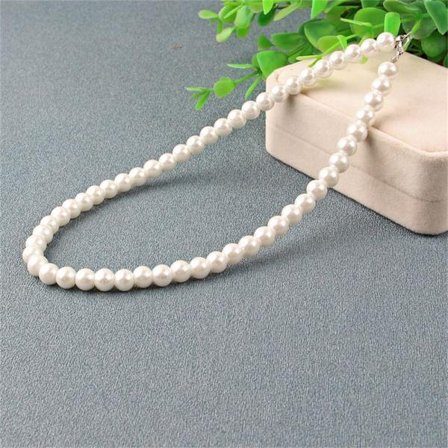 Imiterad pärlhalsband Choker Stor Rund - spot sales