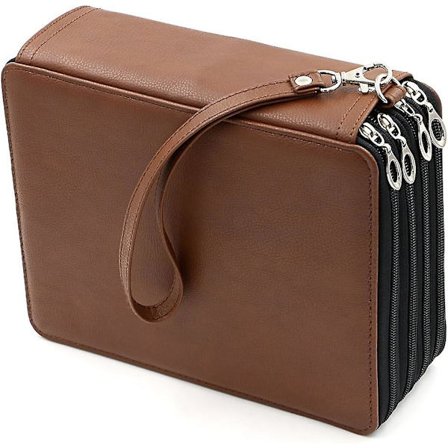 160 PU Lær Kvadrat Blyantveske, Kvadrat Farge eller Akvarell Blyantveske for Profesjonelle eller Amatører