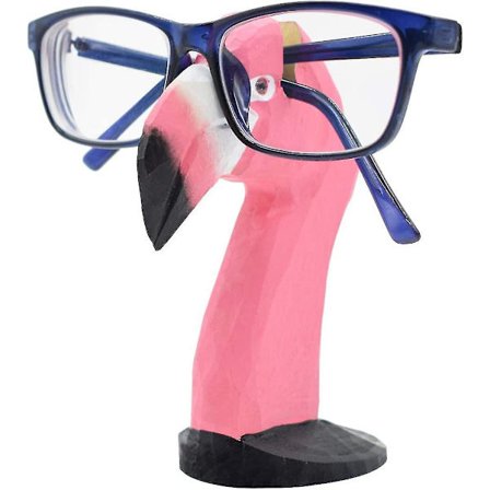 Håndlaget tre-brilleskrin for hjemmet, kontoret, dekorasjon (flamingo)