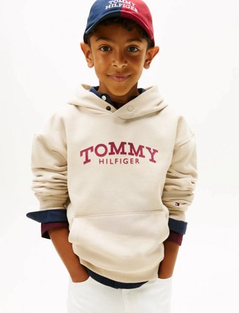 Tommy Hilfiger Monotype Print Hoodie - Cream - 140