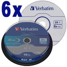 Verbatim BD-R Single Layer 6X 25GB 10-pack spindle