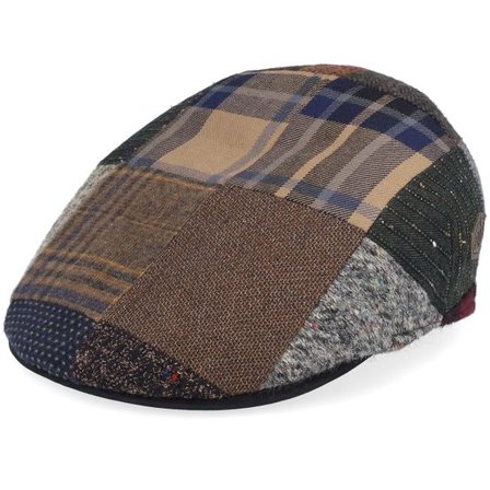 MJM Hats - Brun flatcap Keps - Country Wool Mix Patch/Leather Brown Flatcap @ Hatstore