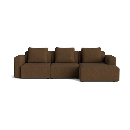 Como Chaiselong Sofa, Højrevendt - Montreal Brun - Håndlavet Kvalitets Sofa med Ekstra Rygpuder - 286x155x83cm - Perfekt Hyggekrog