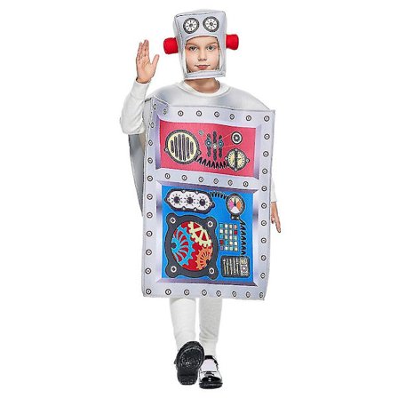 Unisex Børn Robot Kostume Cosplay Til Drenge Piger Svampdragt Tunika Hat Sjov For 110-150cm