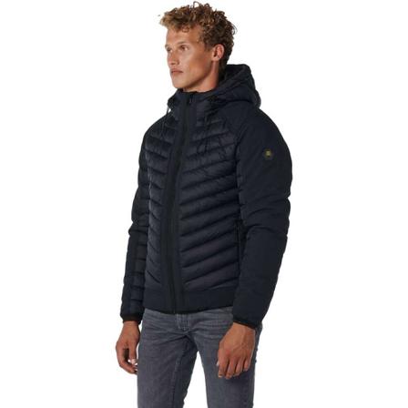 No Excess, Jacket short fit hooded padded black Zwart, Heren, Maat:M