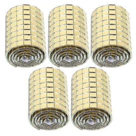 Selvklæbende Kant Sticker Spejlfliser Mosaik Vægklistermærker Gylden 30.00X4.00X0.15cm DIY Brug 5 stk