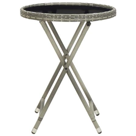 Vidaxl Tebord Grå 60 Cm Konstrotting Och Härdat Glas Grå