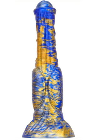 Metallic Fantasy Dildo Jumbox Blue/Gold 24 cm - Woome.pl