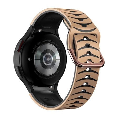 Samsung Galaxy Watch 5 / 5 Pro / 4 klockarmband i silikon med böjd linje - Khaki / Svart