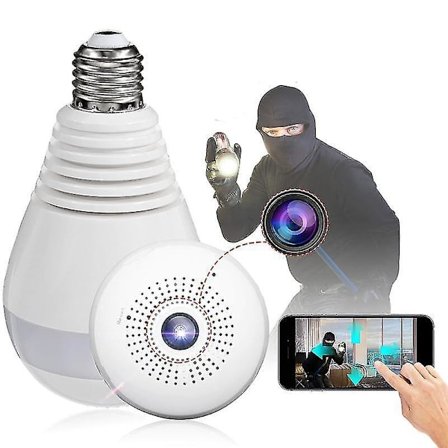 360 Panorama 1080p Ir Camera Bulb Wifi Fisheye Cctv Security Camera