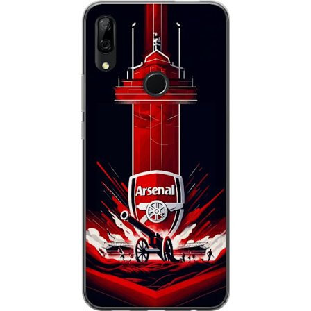 Yhteensopiva Puhelinkuori Huawei P Smart Z Arsenal-embleemi, jossa tykki ja stadionmotiivi voimakkaassa punaisessa ja valkoisessa urheilusuunnitteluss