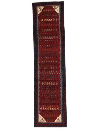 Tapis D'orient Baloutche Fine 69X265 De Couloir Noir/Rouge Foncé (Laine, Perse)