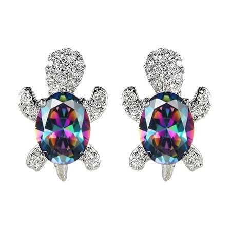 Kilpikonnan zirkoniakorvakorut Naisten eläinkorvakorut Riippukorvakorut Temperamentti Net Red Ear