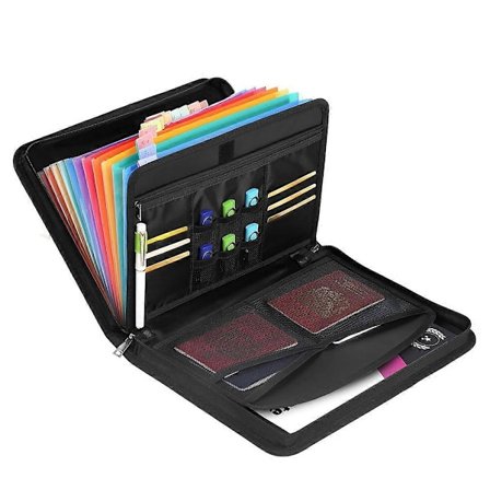 Harmonika Dokumentorganisator 220F Brandsikker Dokumentorganisator Lynlås og Fane Dokumentorganisator til A4 Dokumenter