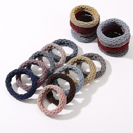 20 stk. hårstrikk, sklisikre og sømløse hårbånd for tykt, tungt og krøllete hår, lett, svært elastisk og tøyelig