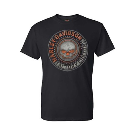Halo Willie G Skull Crew-Neck Kortærmet T-shirt Harley Davidson-ooo09