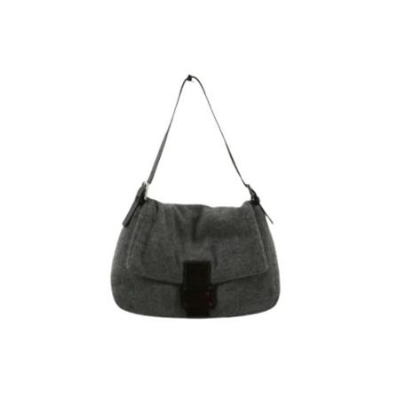 Fendi Vintage Pre-owned Wool fendi-Tass , Grijs , Dames , Maat: ONE Size Vintage Tassen