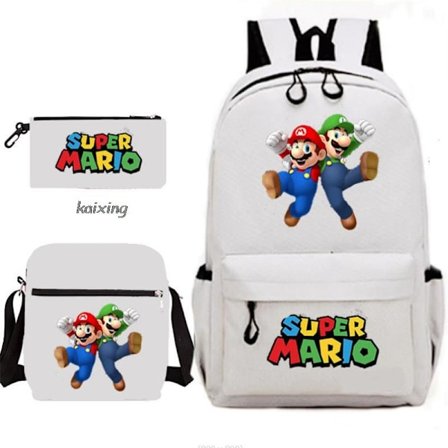 Super Mario 3 stk./sæt Børnerygsæk Drenge Skoletaske Tilbage til Skole Gave