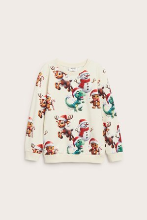 Kappahl | Bluza z bożonarodzeniowym motywem | Jasnobeżowy