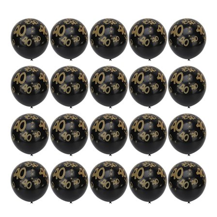 20 st 12-tums latexballonger 40-årsdag bröllopsdag festdekorationer svart