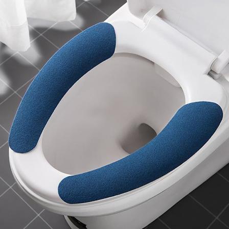 Universal Toiletbræt Dæksel Blødt Tegneserie WC Pasta Toilet Klæbrig Sæde Pude Vaskbar Badeværelse Varmer Sæde Låg Dæksel Pude Pude Dark blue