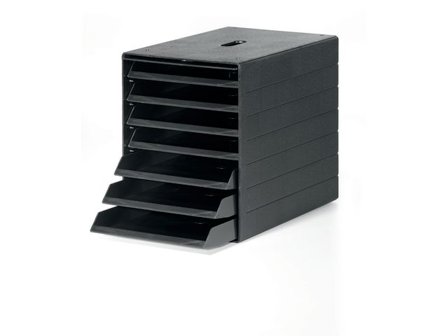 DURABLE Blankettbox Idealbox Plus 7-fack grå - Lyreco - Kontorsmaterial - Till skrivbordet - Blankettfack och Boxar