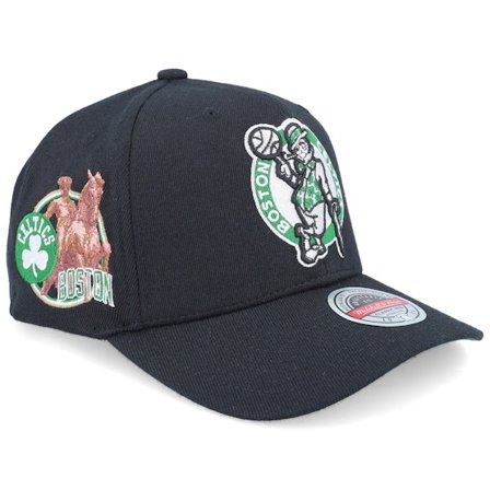 Mitchell & Ness - NBA Nero adjustable Cappellino - Boston Celtics Classic Custom Patch Black Adjustable @ Hatstore
