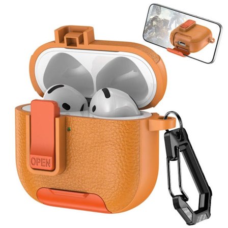AirPods 4 Case Lock Stand Design Carabiner - Orange