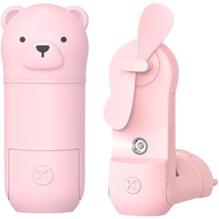 Mini Håndventilator, 3 Hastigheder Håndholdt Ventilator med Vandtågespray, Mini Håndventilator Foldbar Genopladelig, USB Kraftig Lommeventilator