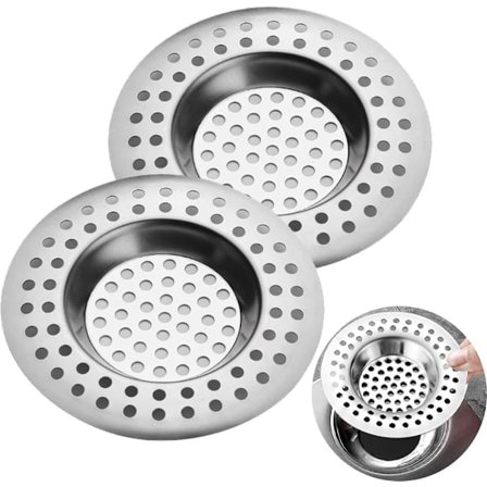 Afløbssi til vask, køkkenvaskrist, rustfrit stål, kompatibel med køkken/badeværelsesvask, anti-tilstopning