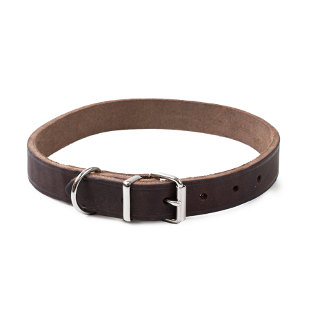 Selected by ZOO - Halskjede i lær Hera justerbar Brun 20 mm x 36-44 cm - Hund - Halsbånd - ZOO.no
