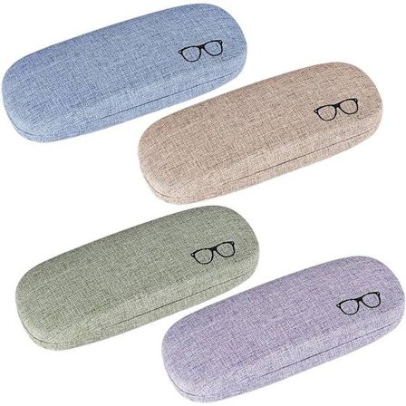 4x Brilleetui Brilleetui Hardcover Brilleetui Opbevaringsboks og Mænd 162x62x40 mm til Solbriller Mørke Briller Nærsynethedsbriller Læsebriller Blå 