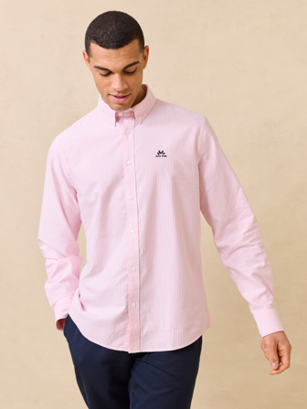 MATCH - Nazaire stripet oxford skjorte - Jean Paul - Str. XXL - Herre - Skjorter - Rosa - 100% bomull