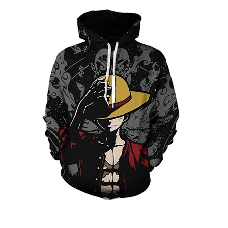 One Piece Anime hættetrøjer Voksne Casual Luffy printede sweatshirts Toppe Langærmede hættetrøjer Gaver