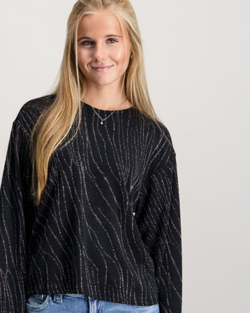 VERO MODA VMNITA LS O-NECK TOP Zwart Tops/blouses Meisjes - Kids Brand Store